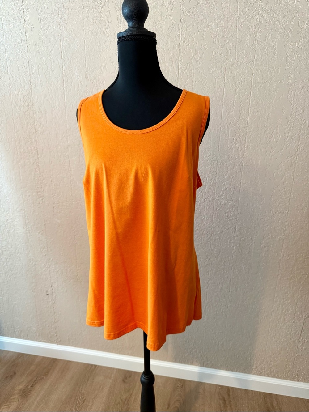 Woman Within Orange Scoop Neck Tank Top